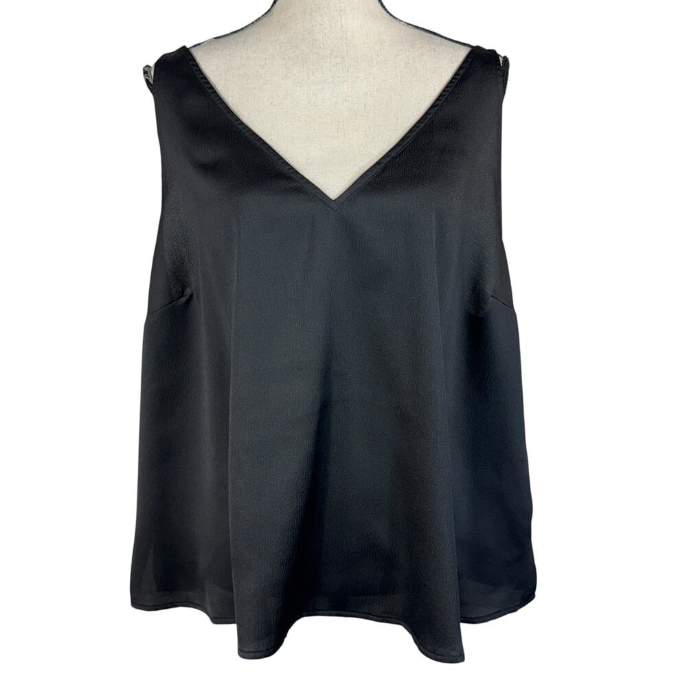 Old Navy 2X-Large Top Sleeveless Deep V-Neck Lightweight Stretch Slits Black New